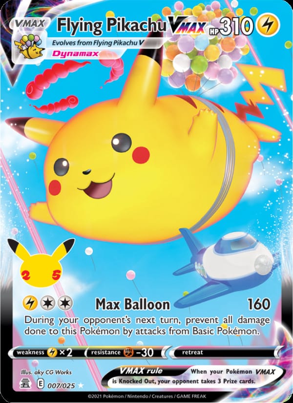 Flying Pikachu VMAX 007/025 Celebrations Pokémon card