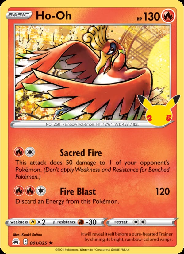 Ho-Oh 001/025 Celebrations Pokémon card