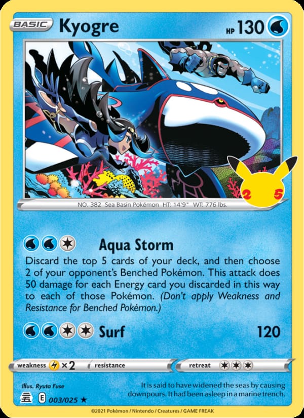 Kyogre 003/025 Celebrations Pokémon card