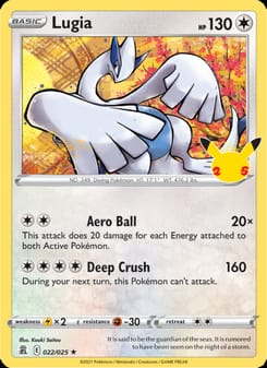 Lugia 022/025 Holo Rare – Celebrations Pokémon card