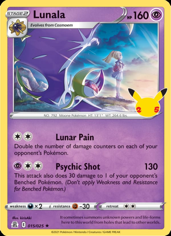 Lunala 015/025 Celebrations Pokémon card