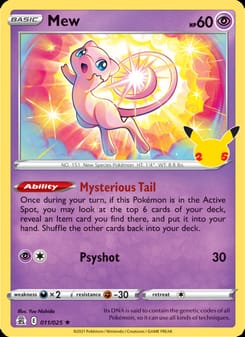 Mew 025/025 Secret Rare – Celebrations Pokémon card
