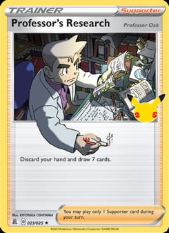 Professor's Research (Professor Oak) 024/025 Ultra Rare – Celebrations Pokémon card