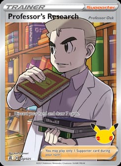 Professor's Research (Professor Oak) 023/025 Holo Rare – Celebrations Pokémon card