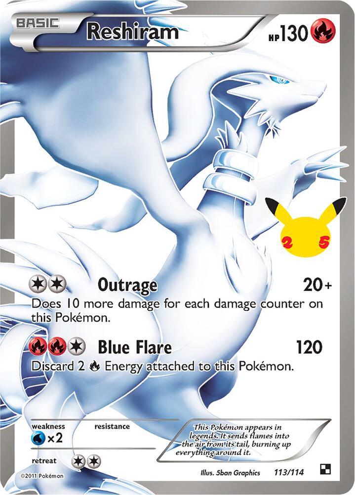 Reshiram Classic Collection CC020 Celebrations Pokémon card
