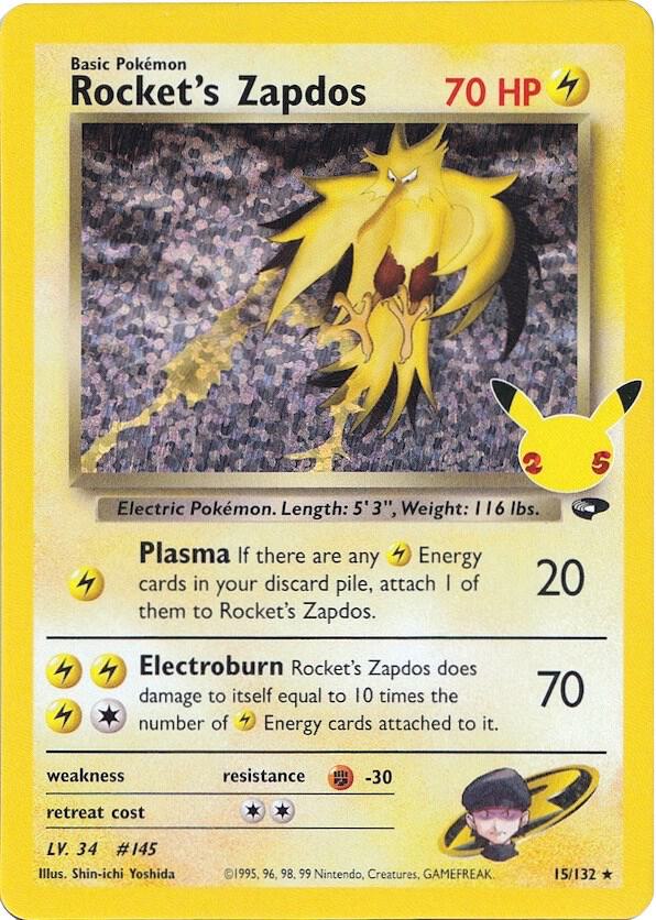 Rocket's Zapdos Classic Collection CC007 Celebrations Pokémon card