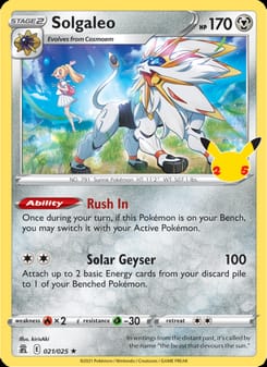 Solgaleo 021/025 Holo Rare – Celebrations Pokémon card