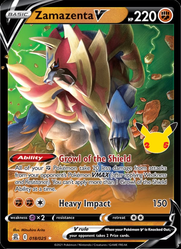 Zamazenta V 018/025 Celebrations Pokémon card