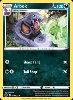 Arbok 34/73 Uncommon – Champion's Path Pokémon card