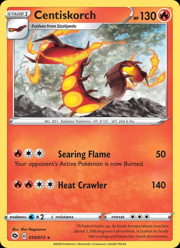 Centiskorch 10/73 Champion's Path Pokémon card