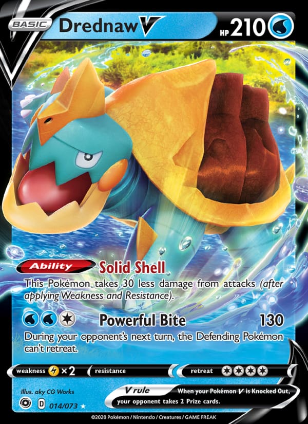 Drednaw V 14/73 Champion's Path Pokémon card