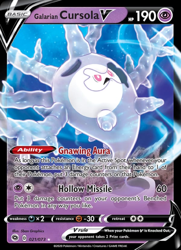 Galarian Cursola V 21/73 Champion's Path Pokémon card