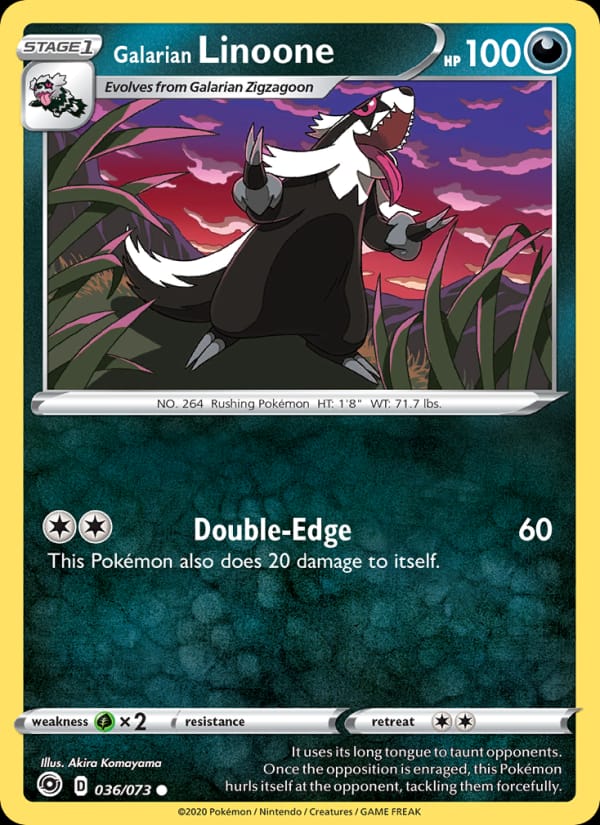 Galarian Linoone 36/73 Champion's Path Pokémon card