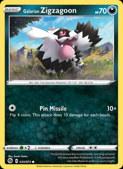 Galarian Zigzagoon 35/73 Common – Champion's Path Pokémon card