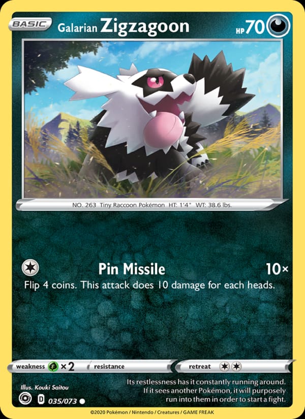 Galarian Zigzagoon 35/73 Champion's Path Pokémon card