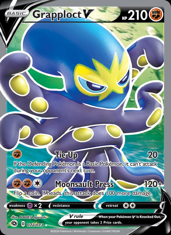 Grapploct V 72/73 Champion's Path Pokémon card