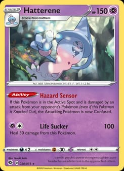 Hatterene 20/73 Holo Rare – Champion's Path Pokémon card