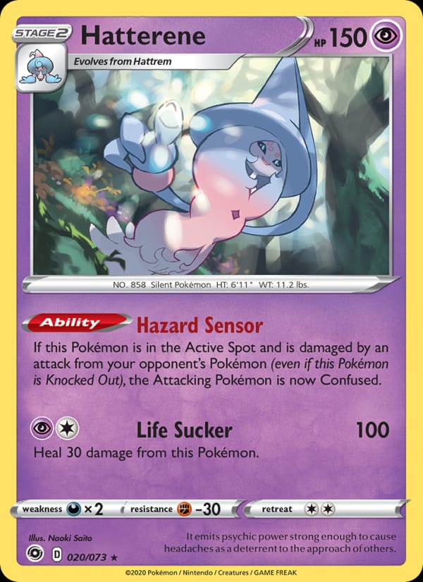 Hatterene 20/73 Champion's Path Pokémon card