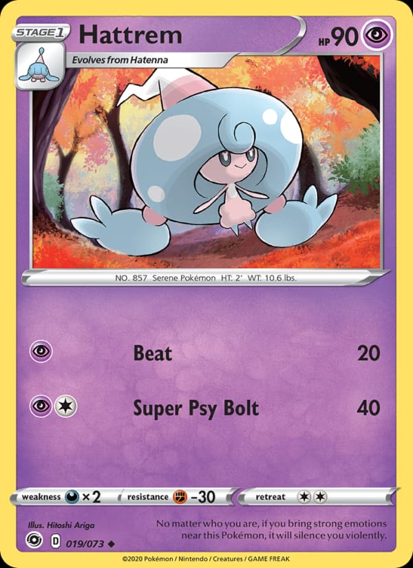 Hattrem 19/73 Champion's Path Pokémon card
