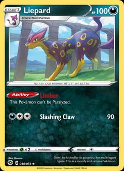 Liepard 40/73 Uncommon – Champion's Path Pokémon card