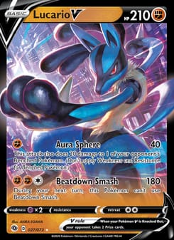 Lucario V 27/73 Ultra Rare – Champion's Path Pokémon card