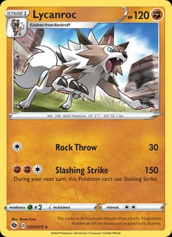 Lycanroc 30/73 Holo Rare – Champion's Path Pokémon card