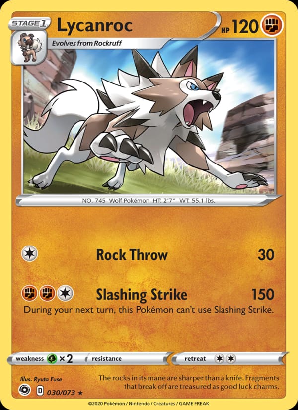 Lycanroc 30/73 Champion's Path Pokémon card