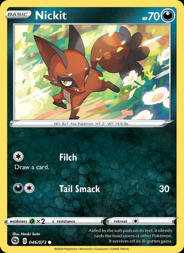 Nickit 46/73 Champion's Path Pokémon card