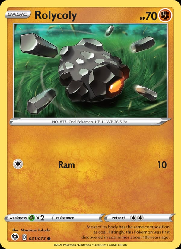 Rolycoly 31/73 Champion's Path Pokémon card