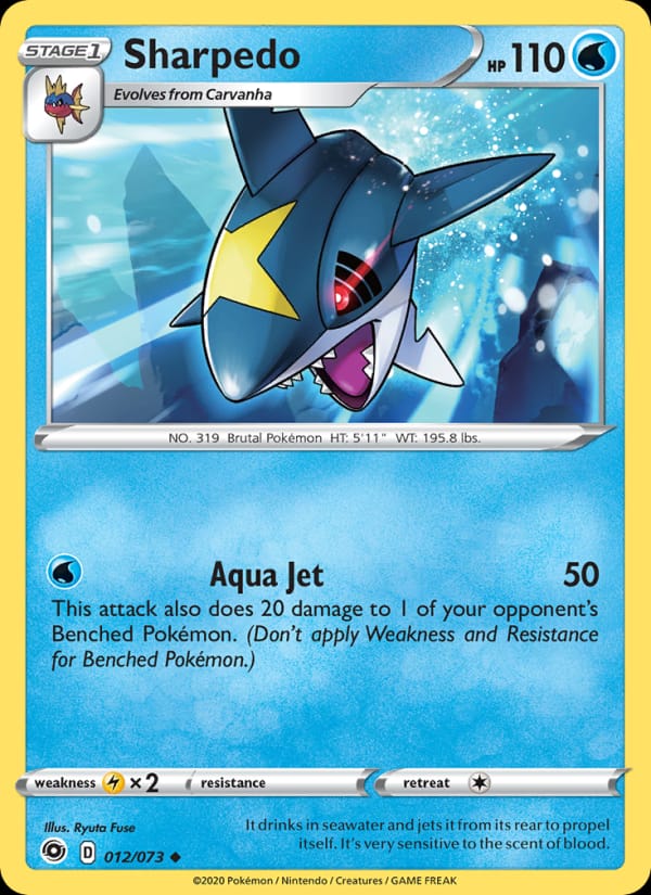 Sharpedo 12/73 Champion's Path Pokémon card