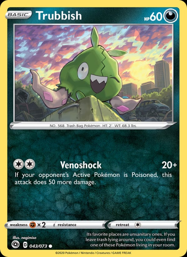 Trubbish 43/73 Champion's Path Pokémon card