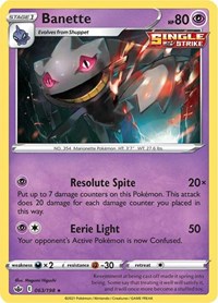 Banette 063/198 Rare – Chilling Reign Pokémon card