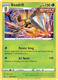 Beedrill 003/198 Holo Rare – Chilling Reign Pokémon card