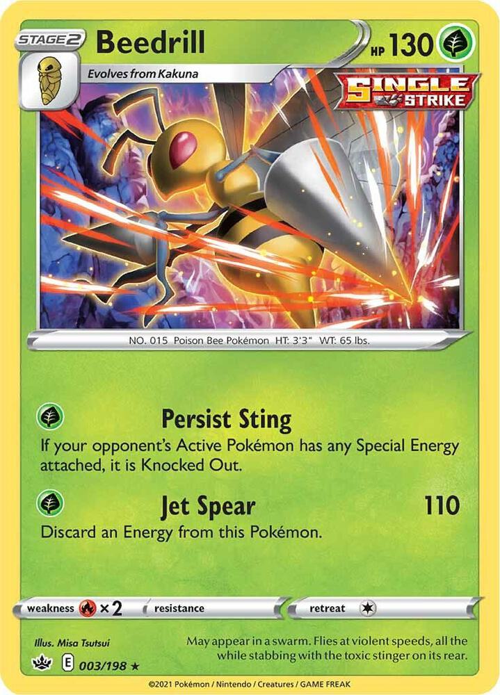 Beedrill 003/198 Chilling Reign Pokémon card