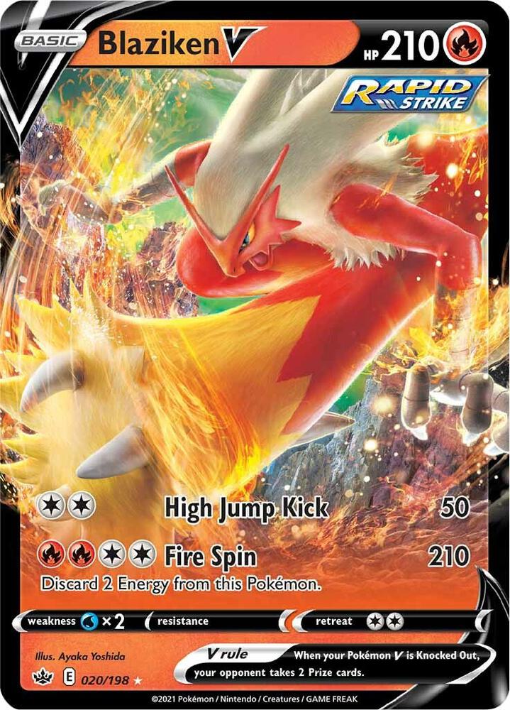Blaziken V 020/198 Chilling Reign Pokémon card
