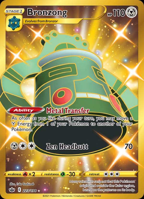 Bronzong 223/198 Chilling Reign Pokémon card