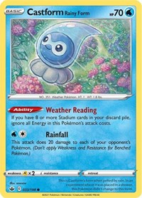 Castform Rainy Form 033/198 Common – Chilling Reign Pokémon card