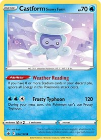 Castform Snowy Form 034/198 Common – Chilling Reign Pokémon card