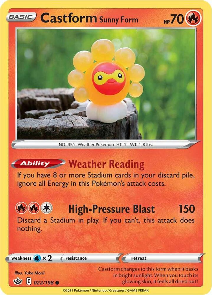 Castform Sunny Form 022/198 Chilling Reign Pokémon card