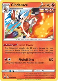 Cinderace 028/198 Holo Rare – Chilling Reign Pokémon card