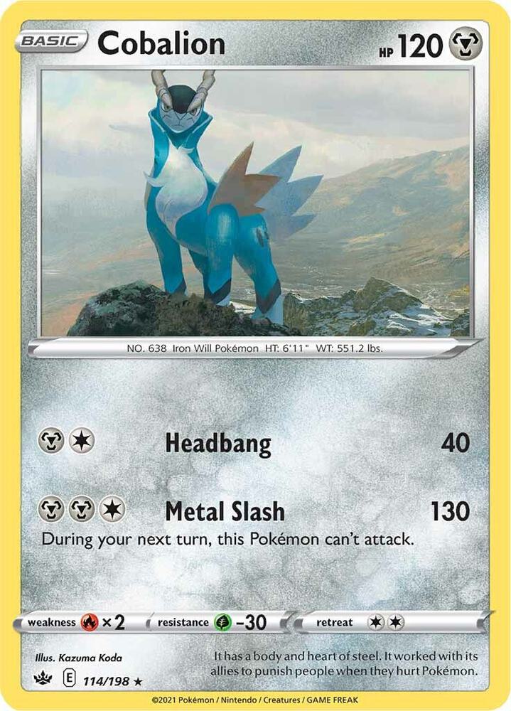 Cobalion 114/198 Chilling Reign Pokémon card