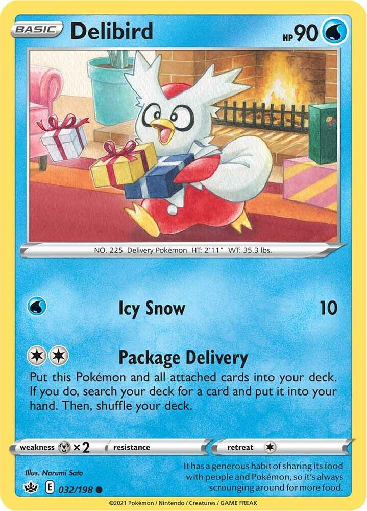 Delibird 032/198 Chilling Reign Pokémon card