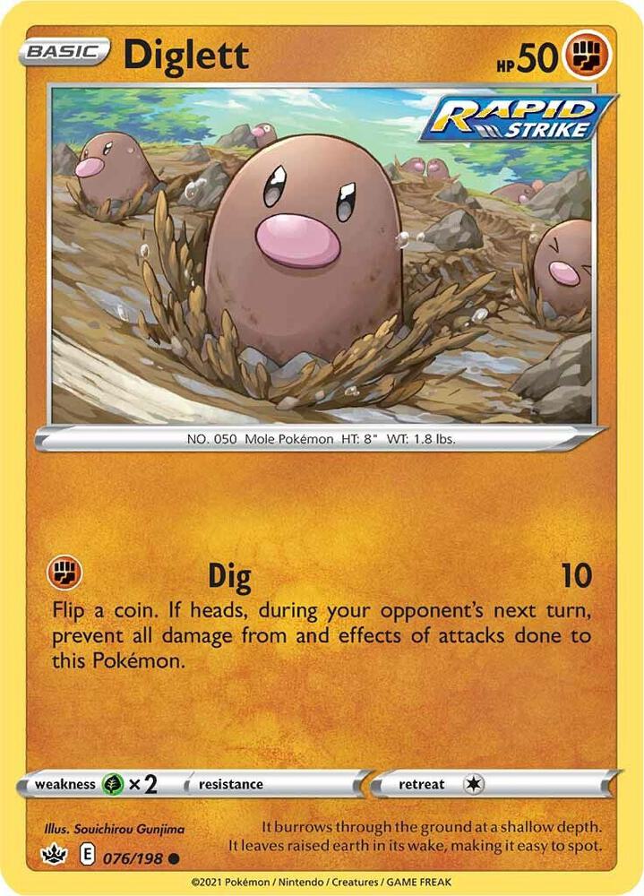 Diglett 076/198 Chilling Reign Pokémon card