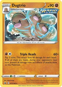 Dugtrio 077/198 Rare – Chilling Reign Pokémon card