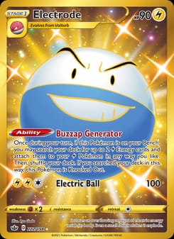 Electrode 222/198 Secret Rare – Chilling Reign Pokémon card