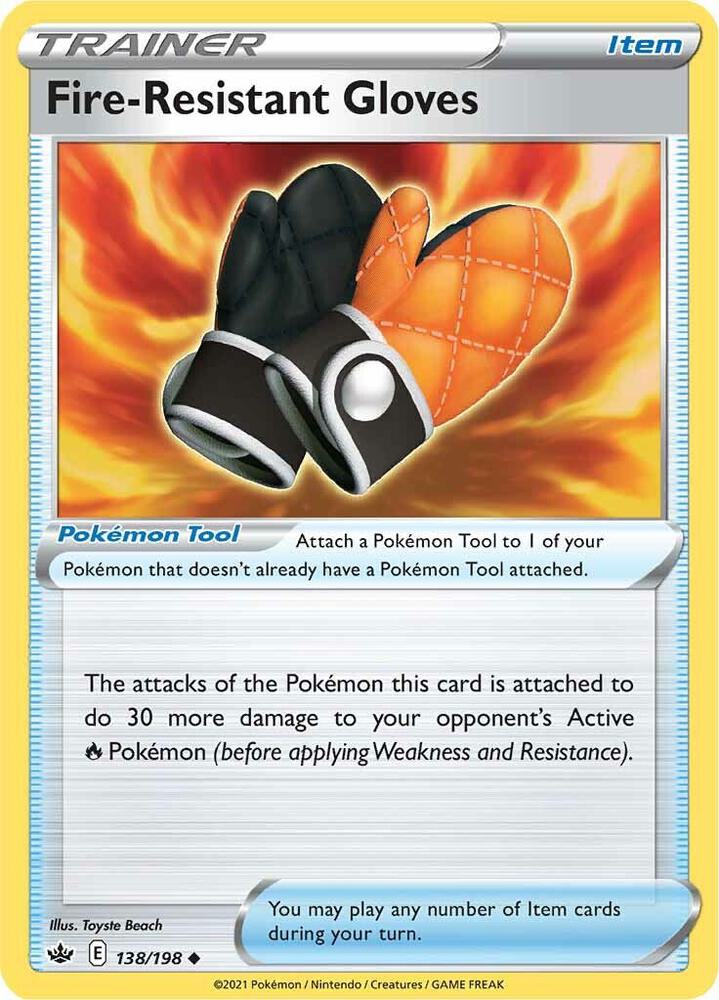 Fire-Resistant Gloves 138/198 Chilling Reign Pokémon card