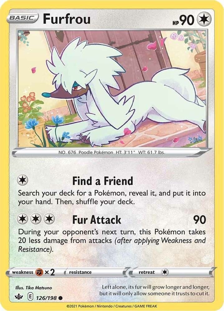 Furfrou 126/198 Chilling Reign Pokémon card