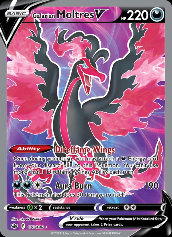 Galarian Moltres V 176/198 Chilling Reign Pokémon card
