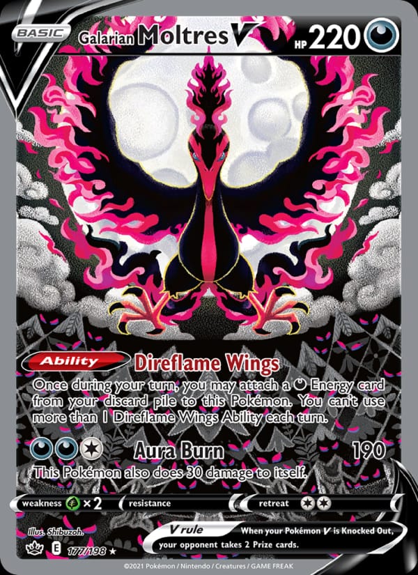 Galarian Moltres V 177/198 Chilling Reign Pokémon card