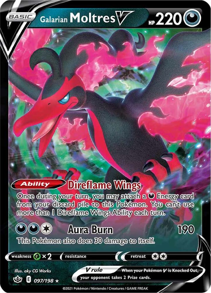 Galarian Moltres V 097/198 Chilling Reign Pokémon card